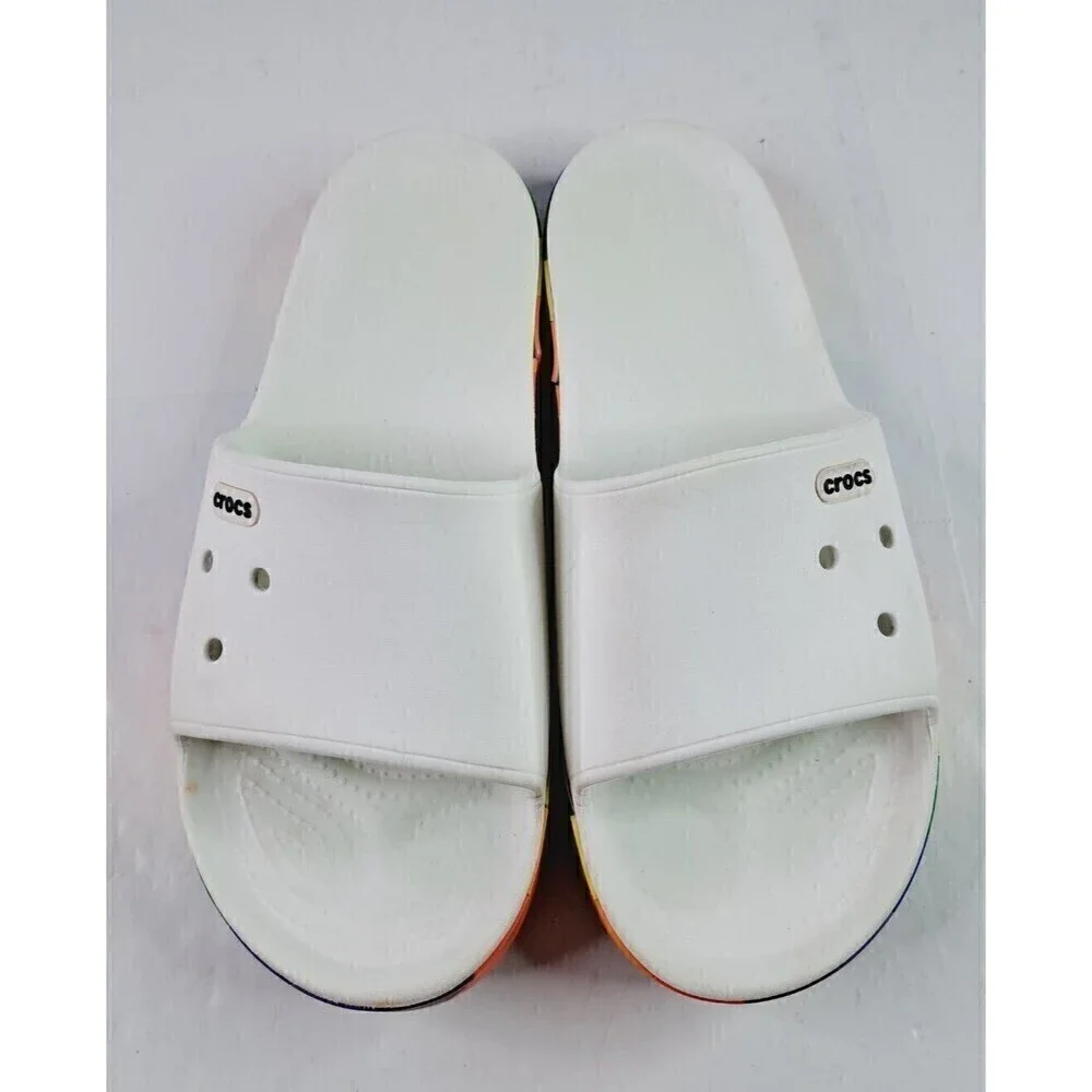 Crocs Crocband Rainbow Block Clogs Slides Sandals Mens 11 Shoes